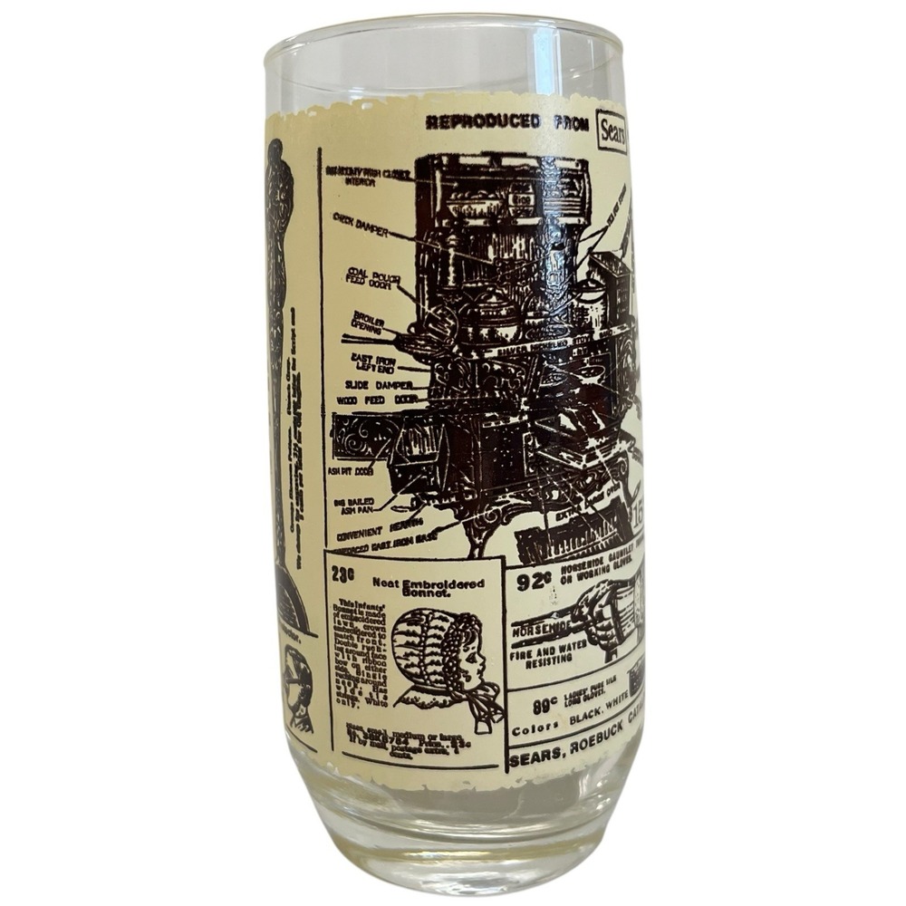 Vintage Sears & Roebuck 6" Drinking Tumbler Glass Repro from 1908 Catalogue